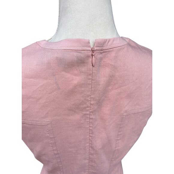 Theory Modern Tea Organic Linen Crunch Wash Dress Pink Ballet - 6 - Picture 6 of 8